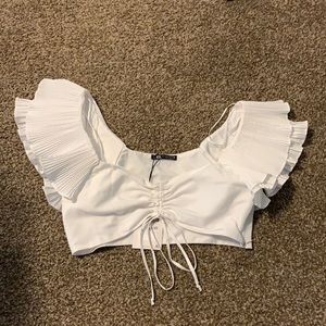 White crop top